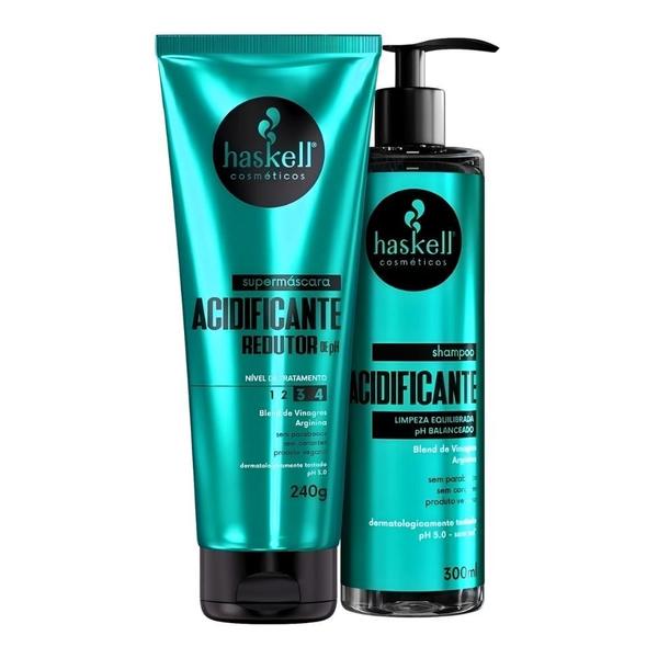 Imagem de Kit Shampoo E Supermáscara Acidificante Haskell 300Ml/240G