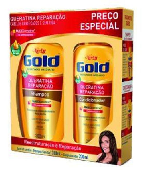 Imagem de Kit Shampoo Niely Gold Queratina 275ml   Condicionador 175ml