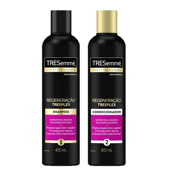 Imagem de Kit Shampoo Tresemmé Regeneração Tresplex 400ml + Condicionador Regeneração Tresplex Tresemmé 400ml