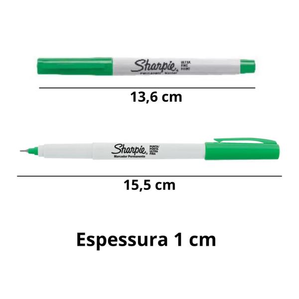 Imagem de Kit Sharpie 12 Canetas Marcador Permanente Ponta ULTRA Fina