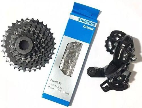 Imagem de Kit Shimano 8v K7 Corrente Hg40 Cassete Hg200 Cambi Traseiro