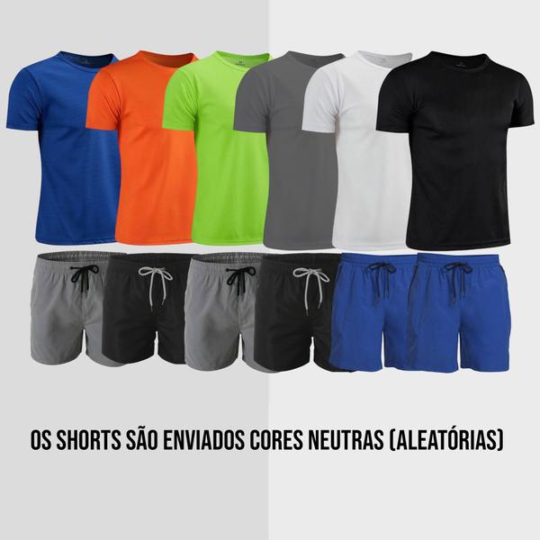 Imagem de Kit Shorts Bermuda Tactel TRAINING + Camiseta Academia Fitness MASCULINO PROTEÇÃO UV SOLAR MC 706