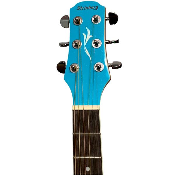 Imagem de Kit Simples Violão Elétrico Strinberg CD40C Azul Brilhante Folk