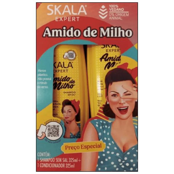 Imagem de Kit Skala Amido De Milho Shampoo Condicionador Oleo Coco