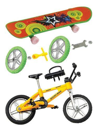 Imagem de Kit Skate De Dedo Com Lixa Bicicleta Moto Acessórios