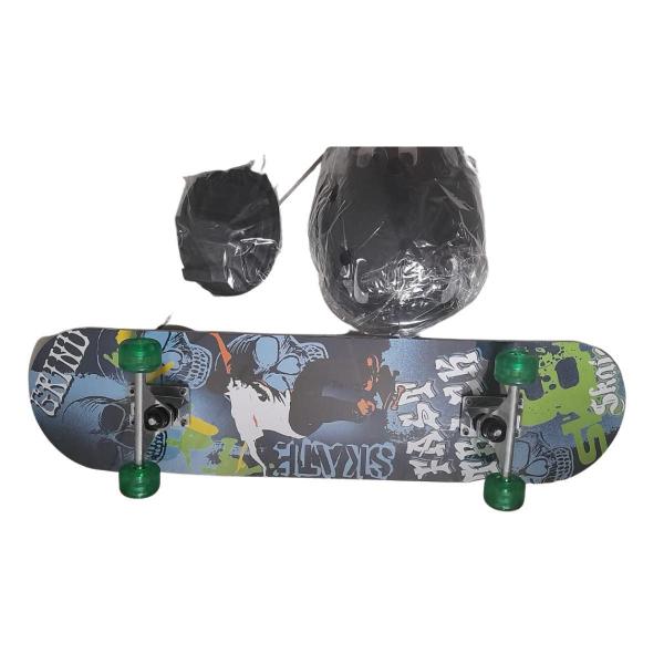 Imagem de Kit Skate Shape De Madeira +Joelheira +Cotoveleira +Capacete