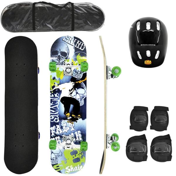 Imagem de Kit Skate Shape De Madeira +Joelheira +Cotoveleira +Capacete