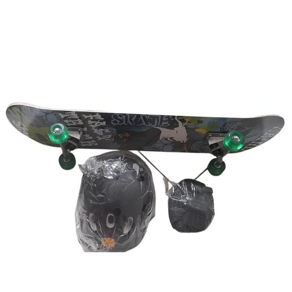 Imagem de Kit Skate Shape De Madeira +Joelheira +Cotoveleira +Capacete