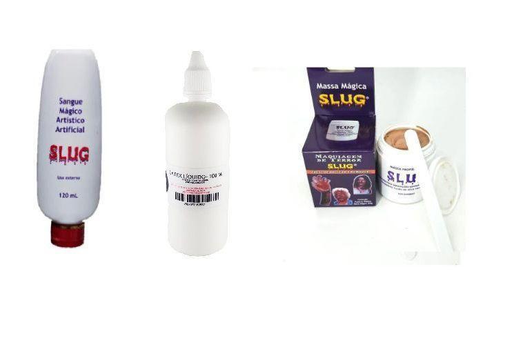 Imagem de Kit Slug Massa 200 Gr+Sangue Artificial 120 Ml +Látex 100 Ml