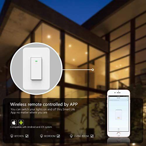 Imagem de Kit Smart Switch de 3 vias compatível com Wi-Fi Alexa Google Home, é necessário fio neutro, pacote com 2