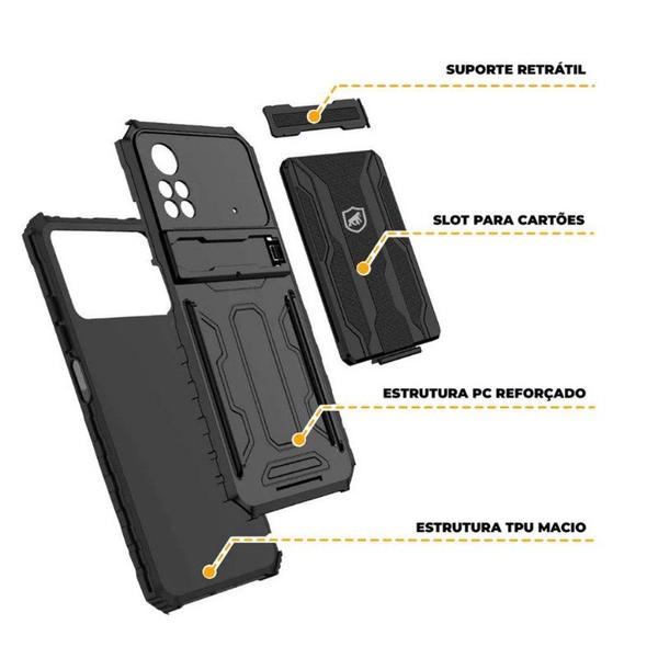 Imagem de Kit Snap Guardian - Clip + Braçadeira + Capa case capinha para Xiaomi Poco X4 Pro 5G - Gshield