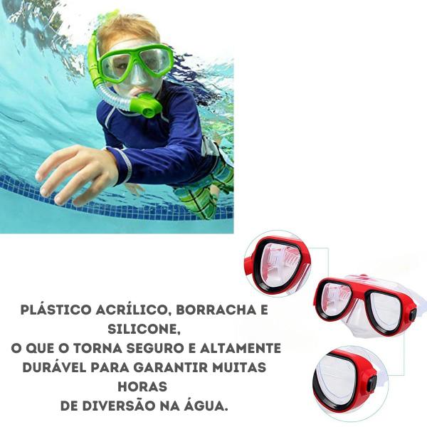 Imagem de Kit Snorkel  Mergulho Juvenil Diversão na Água Máscara de Natação Resistente