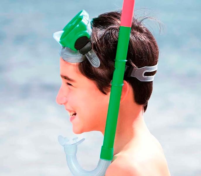 Imagem de Kit Snorkel Respirador Infantil Com Nadadeira Pé De Pato