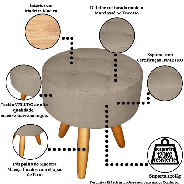 Imagem de Kit Sofá 1 Namoradeira 2 Poltronas Puff para Sala de Espera recepção clinica 4 lugares resistente sala pequena