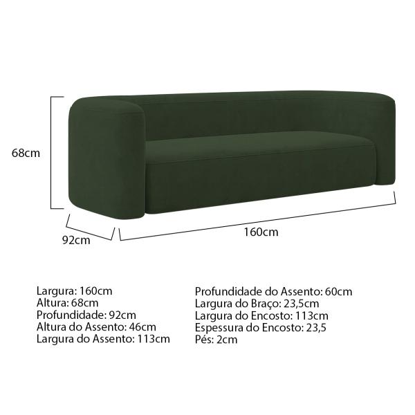 Imagem de Kit Sofá 2 Lugares 160cm e Poltrona Orgânica Luxo Recepção Melina Linho - ADJ Decor