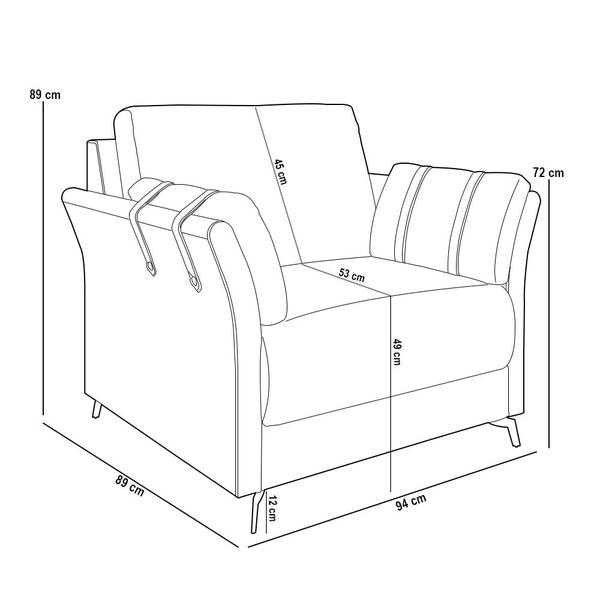 Imagem de Kit Sofá 2 Lugares 164cm Com 01 Poltronas Álamo M03 material sintético Whisky Linho Bege - Lyam Decor