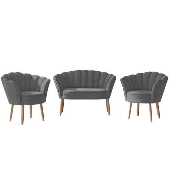 Imagem de Kit Sofá 2 lugares + 2 poltronas para Sala Decorativa Flor