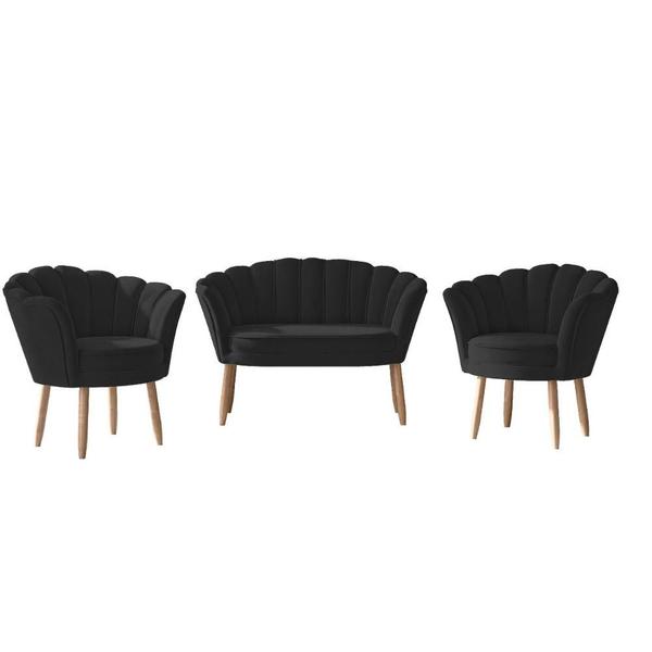 Imagem de Kit Sofá 2 lugares + 2 poltronas para Sala Decorativa Flor