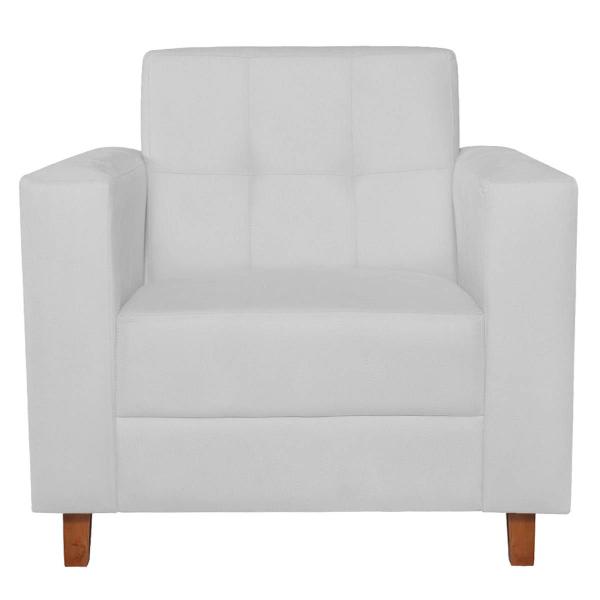 Imagem de Kit Sofá 2 Lugares e 2 Poltronas Denver Suede Branco - Amarena Móveis