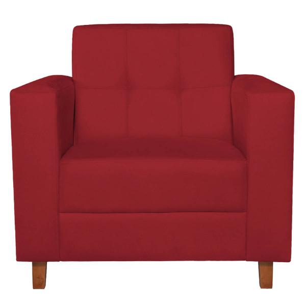 Imagem de Kit Sofá 2 Lugares e 2 Poltronas Denver Suede Vermelho - Amarena Móveis