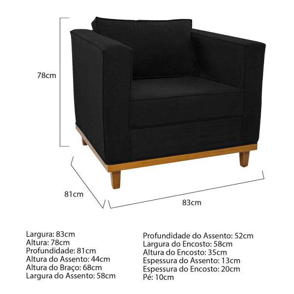 Imagem de Kit Sofá 2 Lugares e 2 Poltronas Europa Corano ADJ Decor