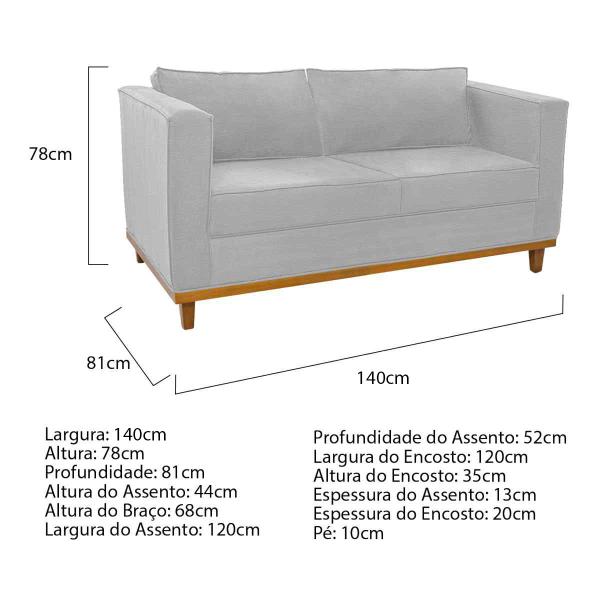 Imagem de Kit Sofá 2 Lugares e 2 Poltronas Europa Corano Branco ADJ Decor