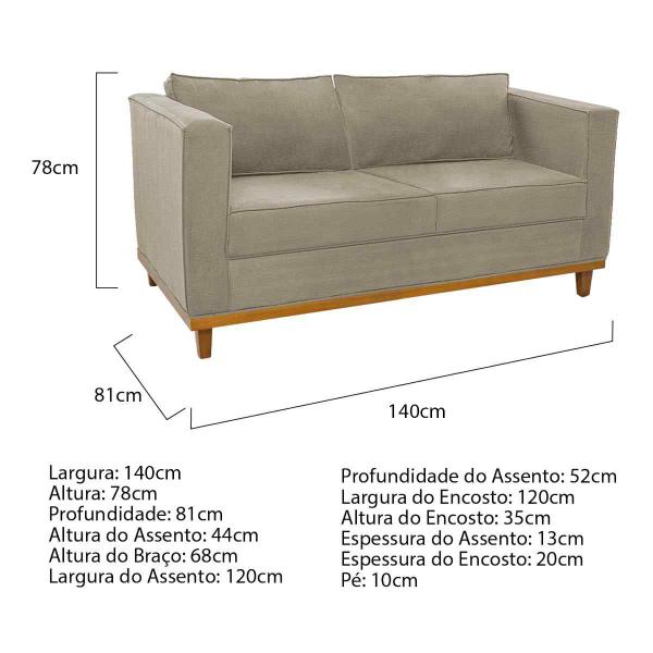 Imagem de Kit Sofá 2 Lugares e 2 Poltronas Europa Corano Doce Sonho Móveis