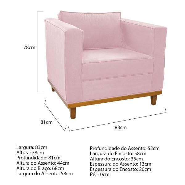 Imagem de Kit Sofá 2 Lugares e 2 Poltronas Europa Suede ADJ Decor