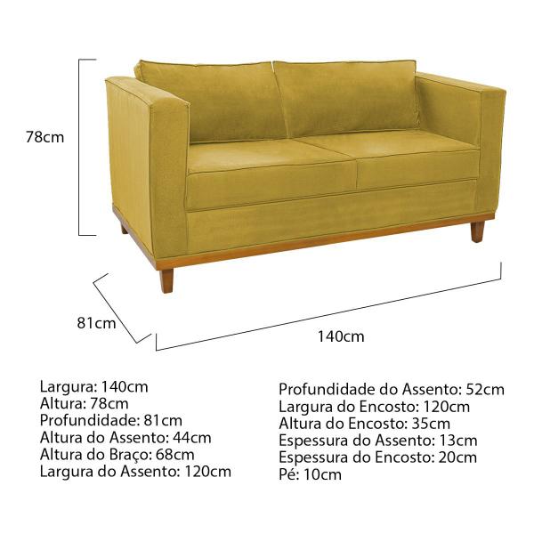 Imagem de Kit Sofá 2 Lugares e 2 Poltronas Europa Suede Amarelo ADJ Decor