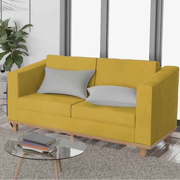 Imagem de Kit Sofá 2 Lugares e 2 Poltronas Europa Suede Amarelo ADJ Decor