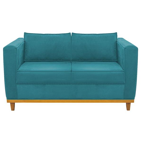 Imagem de Kit Sofá 2 Lugares e 2 Poltronas Europa Suede Azul Turquesa ADJ Decor