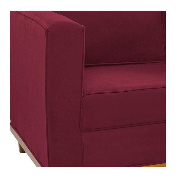 Imagem de Kit Sofá 2 Lugares e 2 Poltronas Europa Suede Bordô ADJ Decor