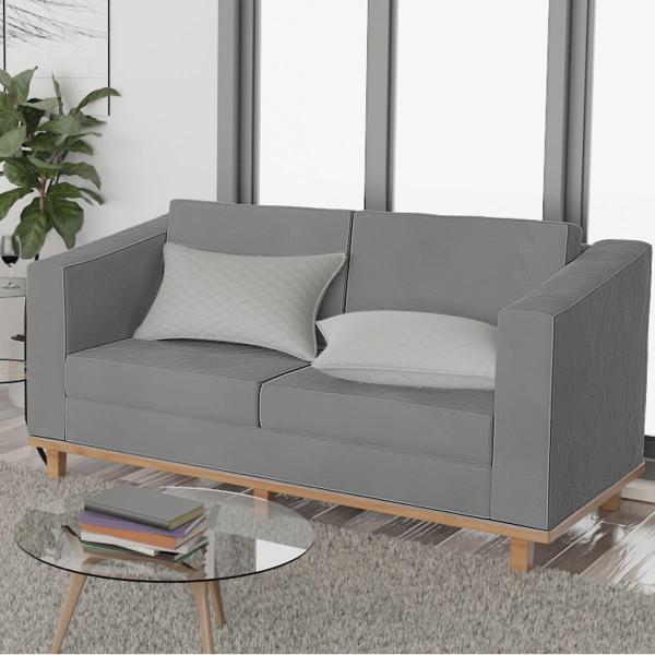 Imagem de Kit Sofá 2 Lugares e 2 Poltronas Europa Suede Cinza ADJ Decor