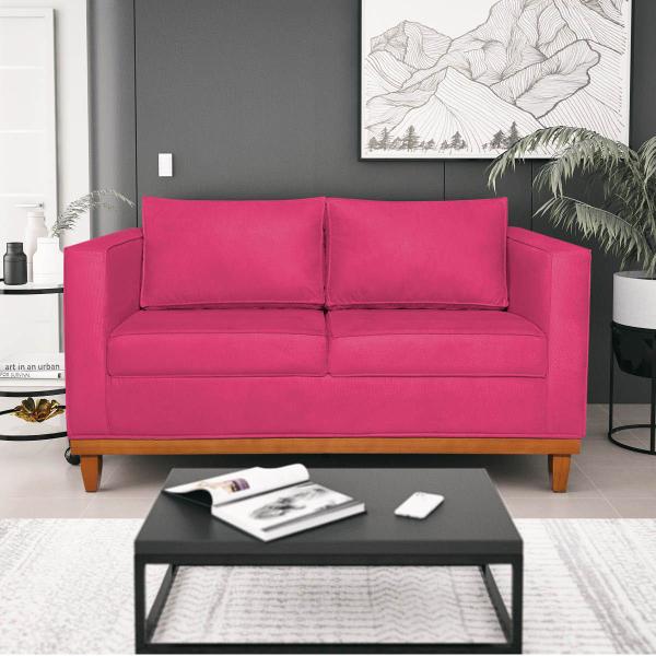 Imagem de Kit Sofá 2 Lugares e 2 Poltronas Europa Suede Pink Doce Sonho Móveis