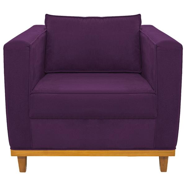 Imagem de Kit Sofá 2 Lugares e 2 Poltronas Europa Suede Roxo ADJ Decor