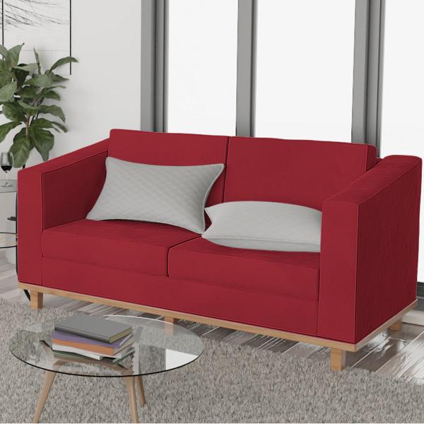 Imagem de Kit Sofá 2 Lugares e 2 Poltronas Europa Suede Vermelho Amarena Móveis