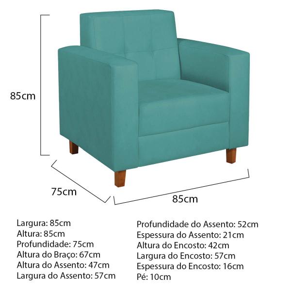 Imagem de Kit Sofá 2 Lugares e Poltrona Denver Suede - ADJ Decor