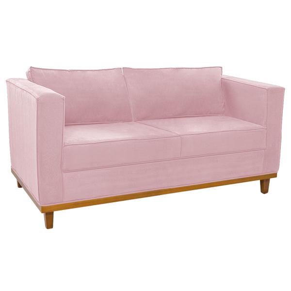 Imagem de Kit Sofá 2 Lugares e Poltrona Europa Suede Rosa Bebê ADJ Decor