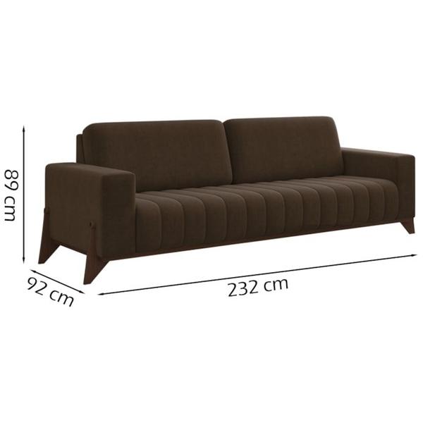 Imagem de Kit Sofa 232 cm E Poltrona Decorativa Veron Veludo SL 942 Moll