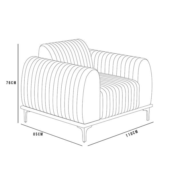 Imagem de Kit Sofá 3 Lugares 180cm Com Poltrona Molino Pés D'ouro D02 Linho Cinza Escuro A-420 - Lyam Decor