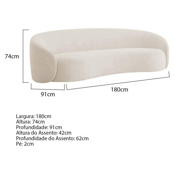 Imagem de Kit Sofá 3 Lugares 180cm e 2 Poltronas Orgânica Luxo Recepção Amore Linho - ADJ Decor