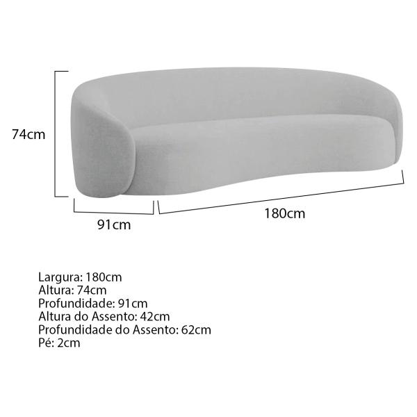 Imagem de Kit Sofá 3 Lugares 180cm e 2 Poltronas Orgânica Luxo Recepção Amore Linho - ADJ Decor