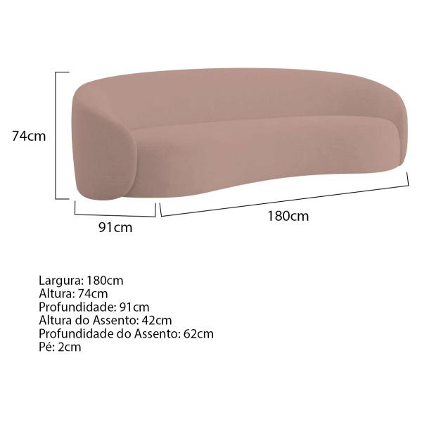 Imagem de Kit Sofá 3 Lugares 180cm e Poltrona Orgânica Luxo Recepção Amore Linho - ADJ Decor