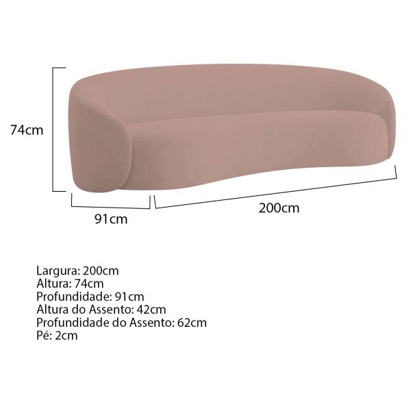 Imagem de Kit Sofá 3 Lugares 200cm e 2 Poltronas Orgânica Luxo Recepção Amore Linho - Amarena Móveis