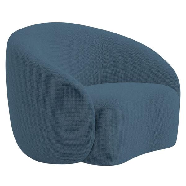 Imagem de Kit Sofá 3 Lugares 200cm e 2 Poltronas Orgânica Luxo Recepção Amore Linho Azul Royal - Amarena Móveis