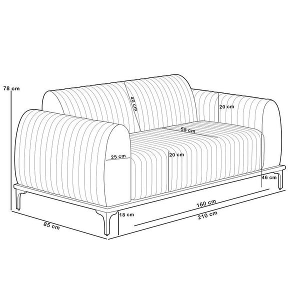 Imagem de Kit Sofá 3 Lugares 210cm com Poltrona Molino Base Castanho Pés D'ouro D02 Prime Bouclê Mostarda PB-03 - Lyam Decor