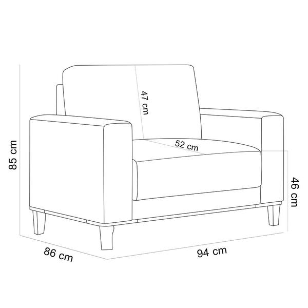 Imagem de Kit Sofá 3 Lugares 214cm Com 02 Poltronas Decorativas Viso M03 Linho Cru - Lyam Decor