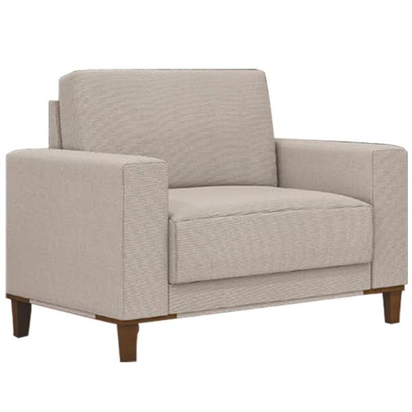 Imagem de Kit Sofá 3 Lugares 214cm Com 02 Poltronas Decorativas Viso M03 Linho Cru - Lyam Decor