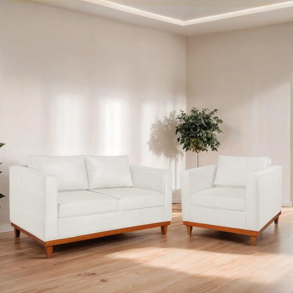 Imagem de Kit Sofa 3 Lugares e 2 Poltronas Europa 180 cm Bouclé - ADJ Decor