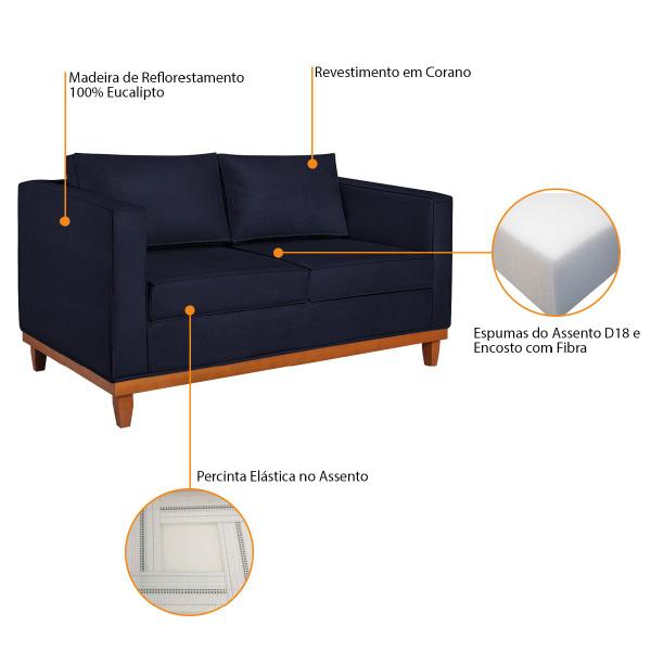 Imagem de Kit Sofá 3 Lugares e 2 Poltronas Europa 180 cm Estilo Conforto e Elegância Corano - Amarena Móveis